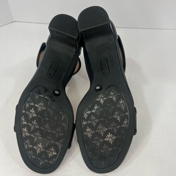 New! Nurture Leila Leather Slip On Cushioned Open Toe Women’s Heeled Sandals 8M - Picture 8 of 10